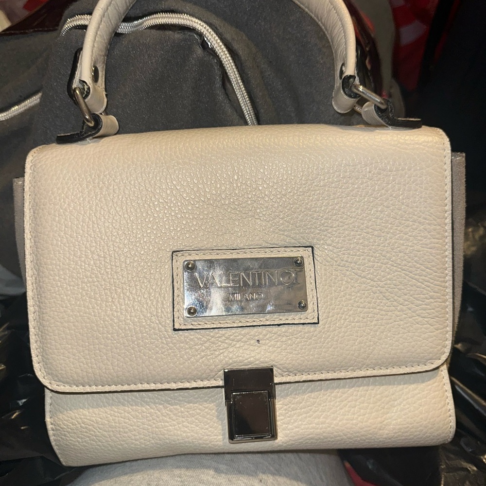 Valentino Cream Leather Satchel